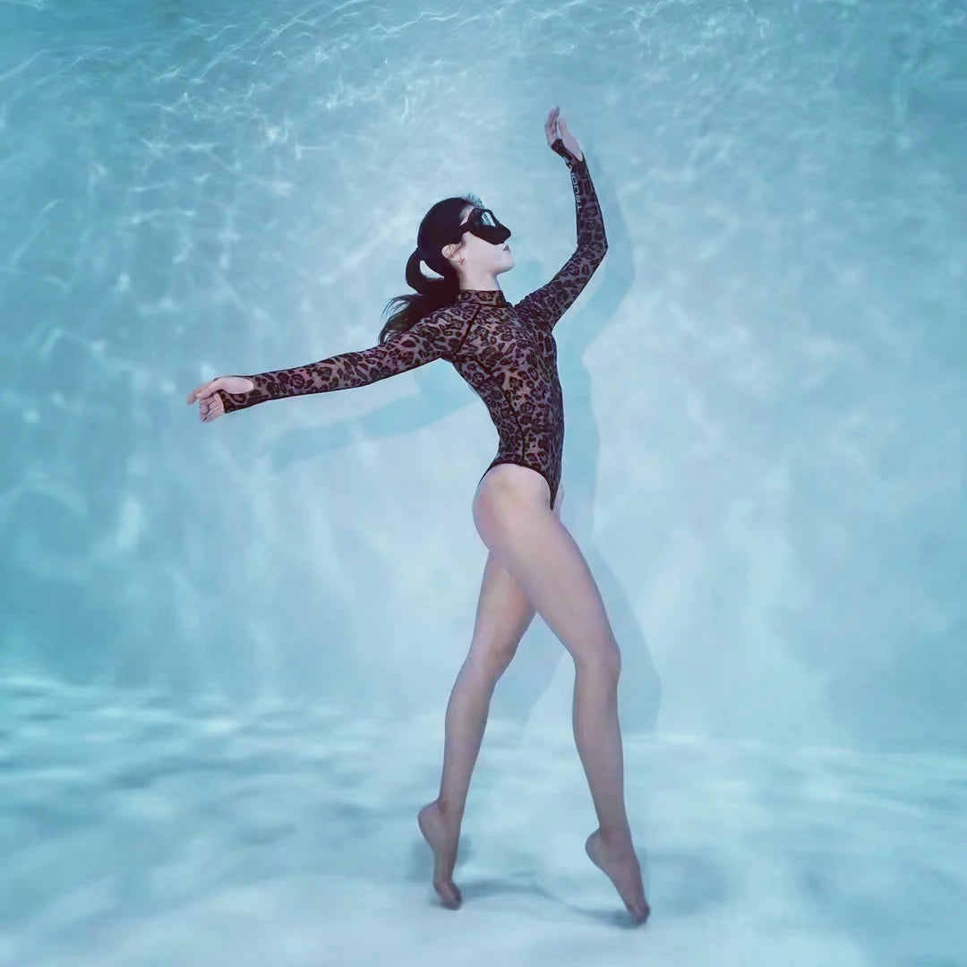 Leopard series bikini backless wetsuit