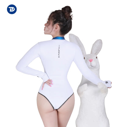 White whale Series Front Zip Sleeve Bikini/Bodysuit
