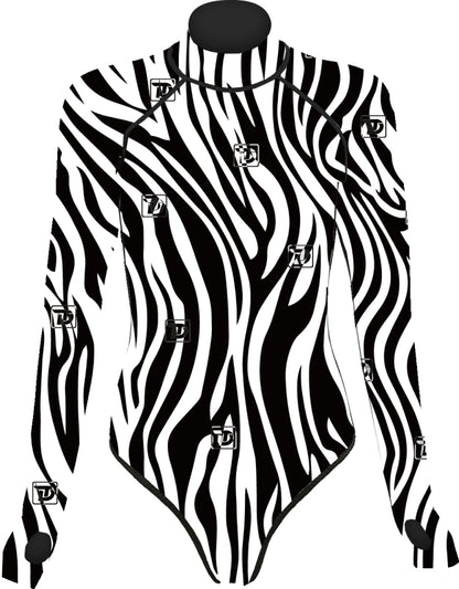 Zebra Print Series Bikini Backless Wetsuit